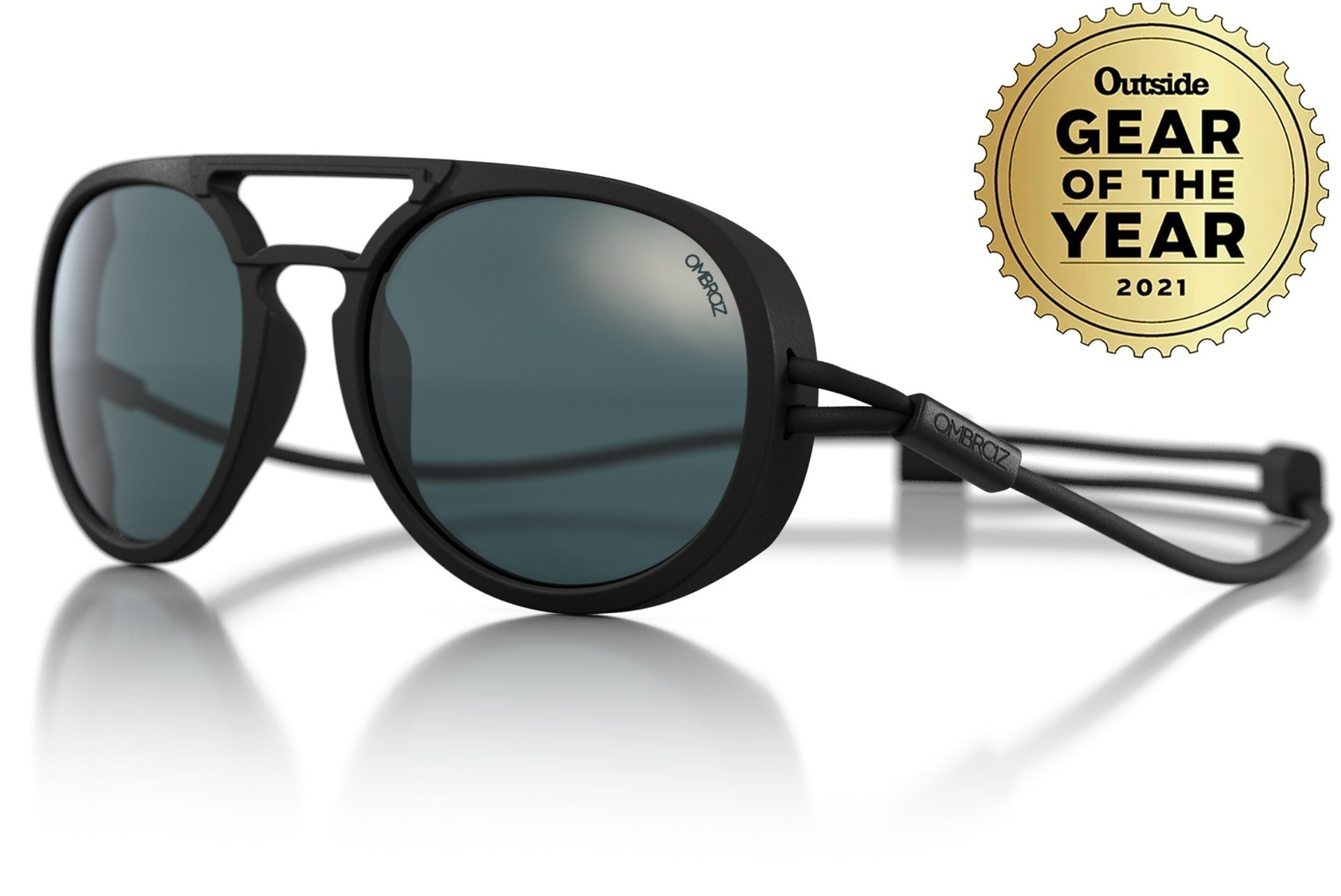 Ombraz - Armless Sunglasses - Dolomite - Charcoal / Polarized Grey